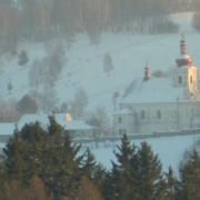 Okruh Jindřichov, Rudkov, Habartice, Jindřichov  - zima - kostel v Branné